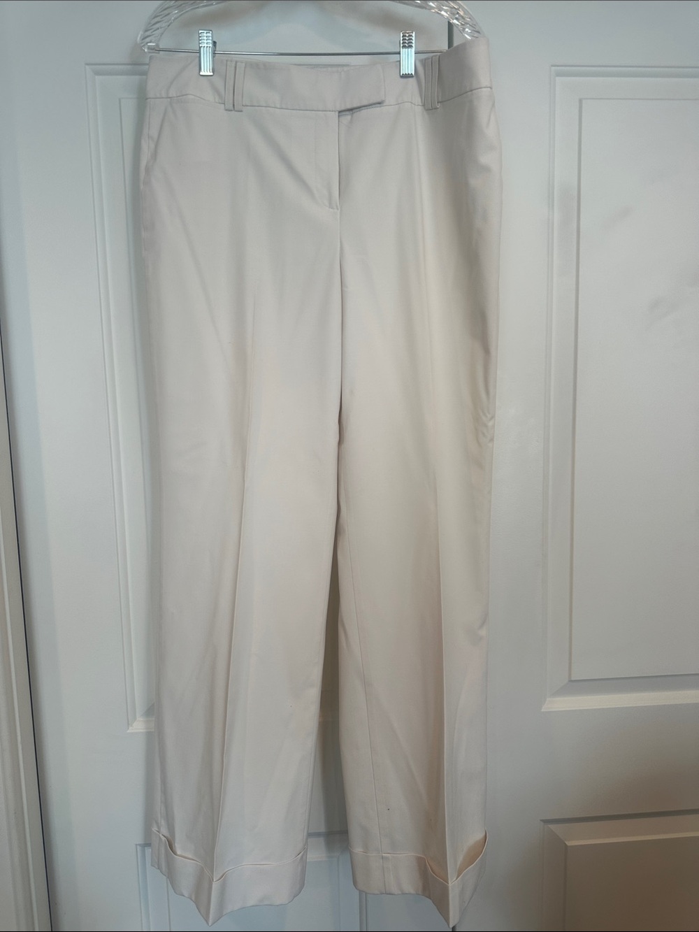 Talbots Straight-Leg Cream Dress Pants